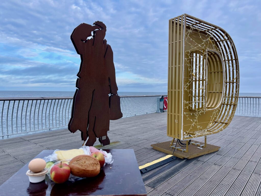 Usedom Winter-Picknick auf der Seebruecke