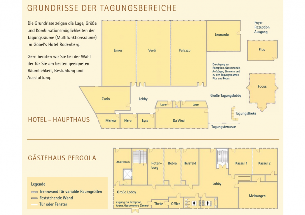 Grundrisse Göbels Hotel Rotenburg a.d. Fulda